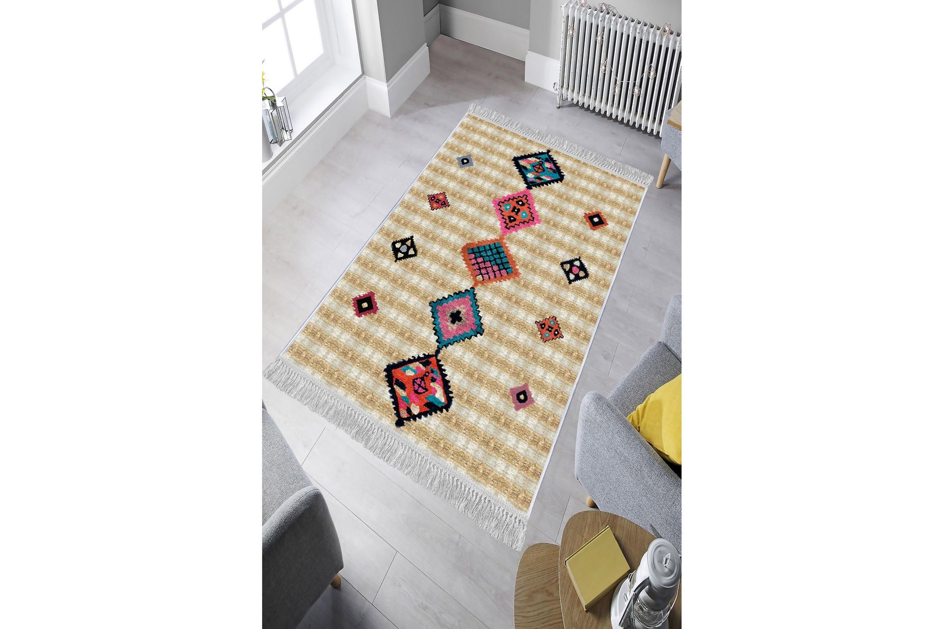 Homefesto Tæppe 100x150 cm - Flerfarvet - Tekstiler - Tæpper - Orientalske tæpper