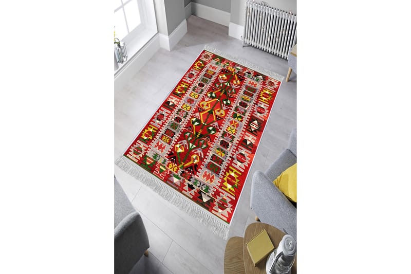 Homefesto Tæppe 100x200 cm - Flerfarvet/Velour - Tekstiler - Tæpper - Orientalske tæpper