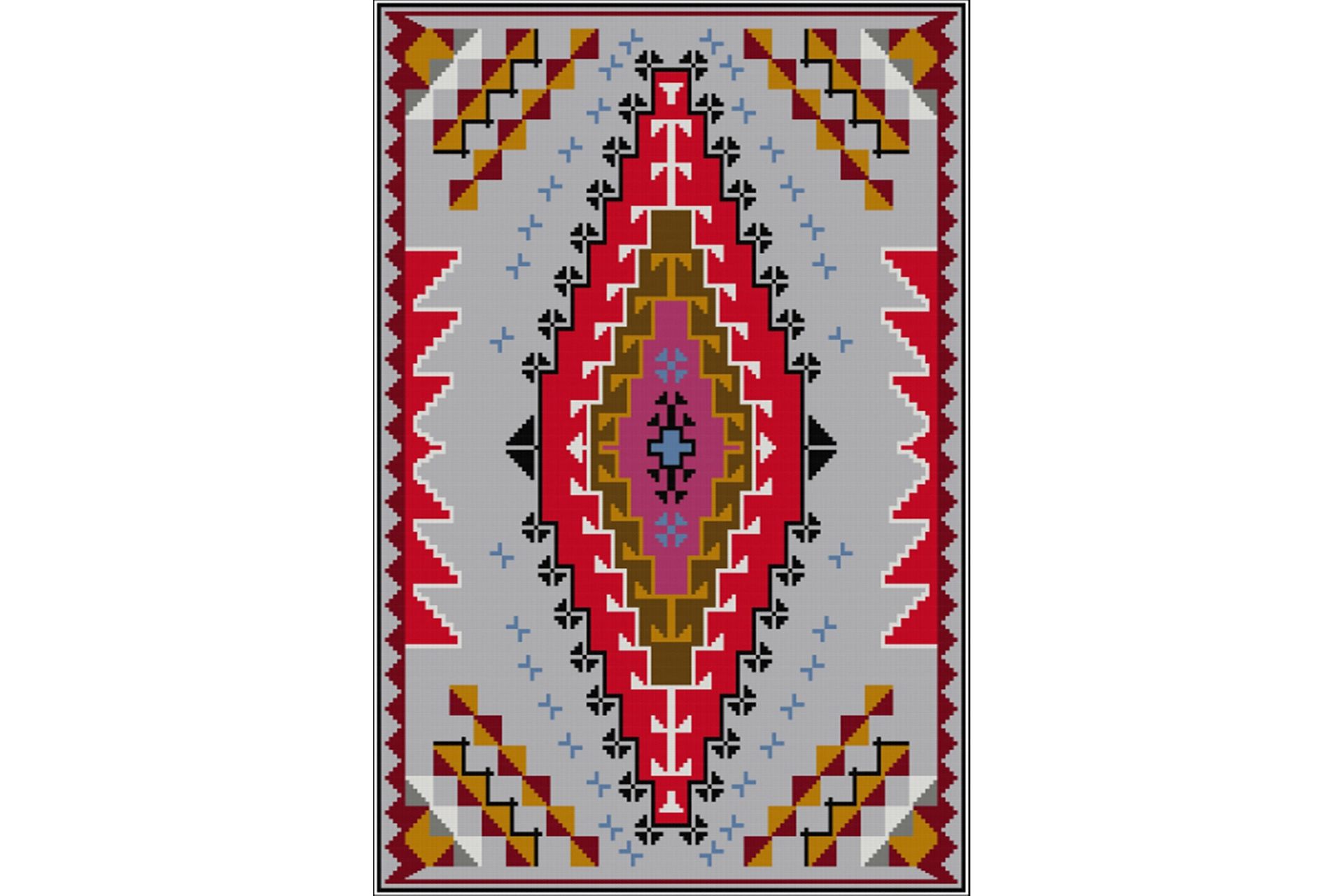 Homefesto Tæppe 100x200 cm - Flerfarvet/Velour - Tekstiler - Tæpper - Orientalske tæpper