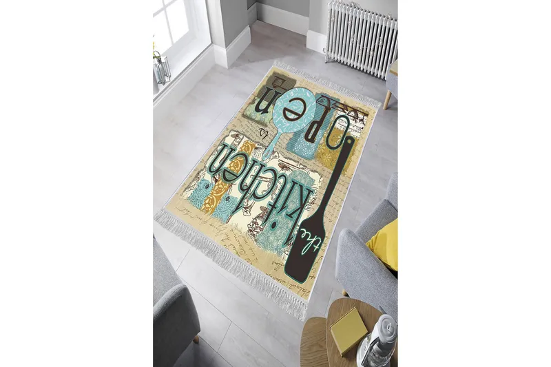 Homefesto Tæppe 100x200 cm - Flerfarvet/Velour - Tekstiler - Tæpper - Orientalske tæpper