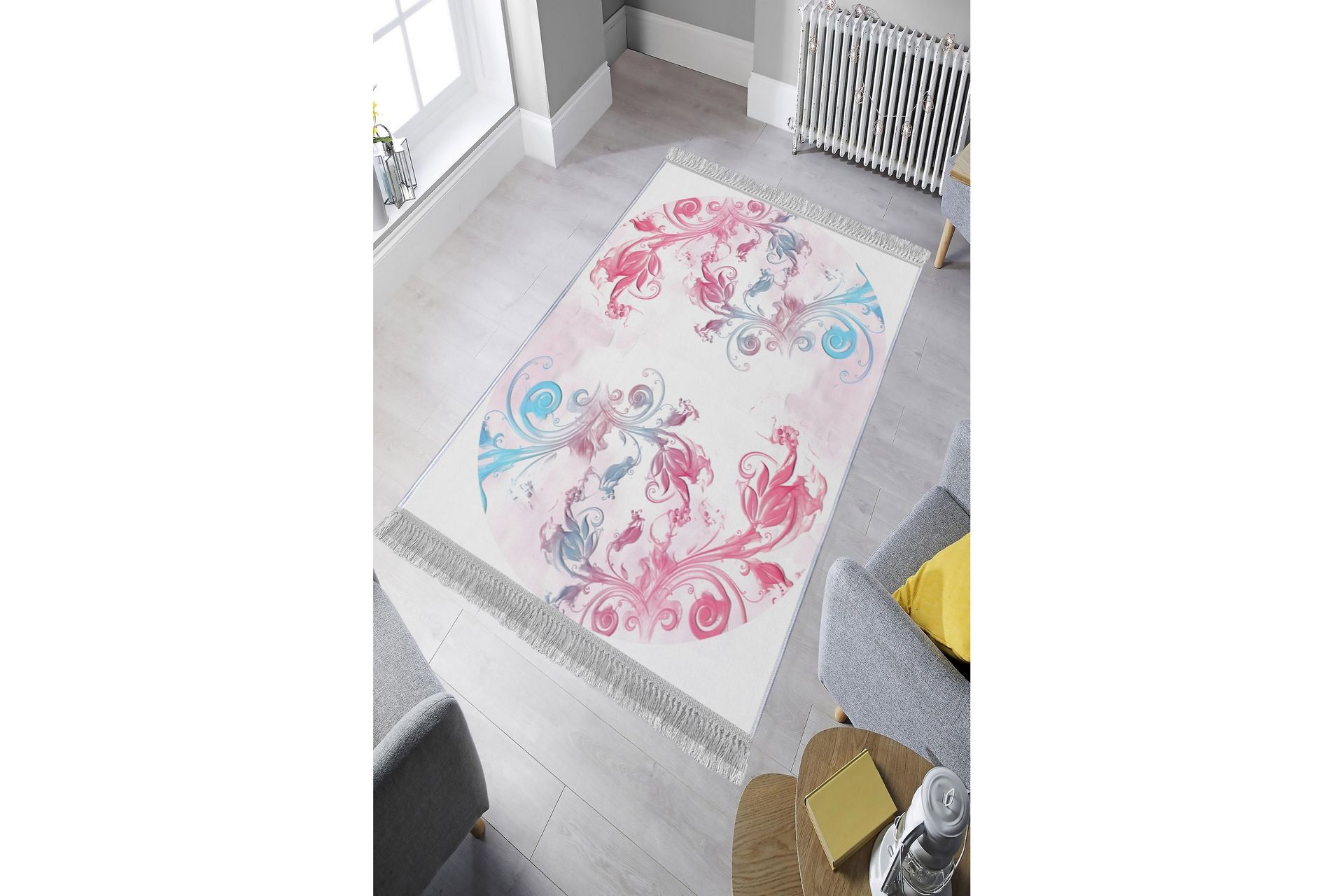 Homefesto Tæppe 100x300 cm - Flerfarvet/Velour - Tekstiler - Tæpper - Orientalske tæpper