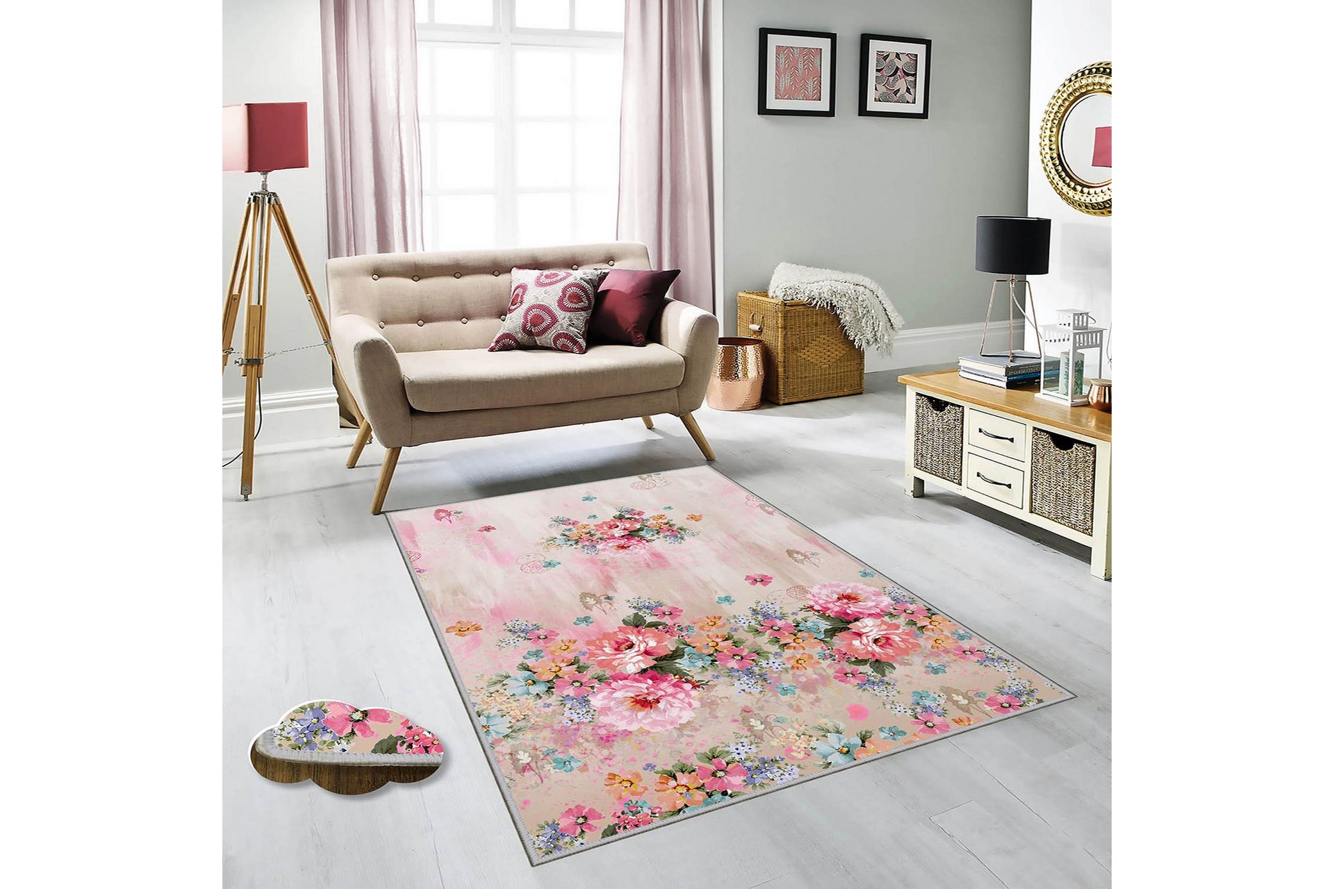 Homefesto Tæppe 100x300 cm - Multifarvet - Tekstiler - Tæpper - Orientalske tæpper