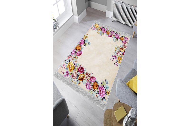 Homefesto Tæppe 100x300 cm - Multifarvet/Fløjl - Tekstiler - Tæpper - Orientalske tæpper