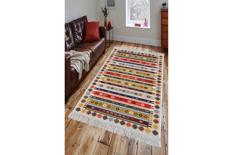 Homefesto Tæppe 100x300 cm - Multifarvet/Fløjl - Tekstiler - Tæpper - Orientalske tæpper