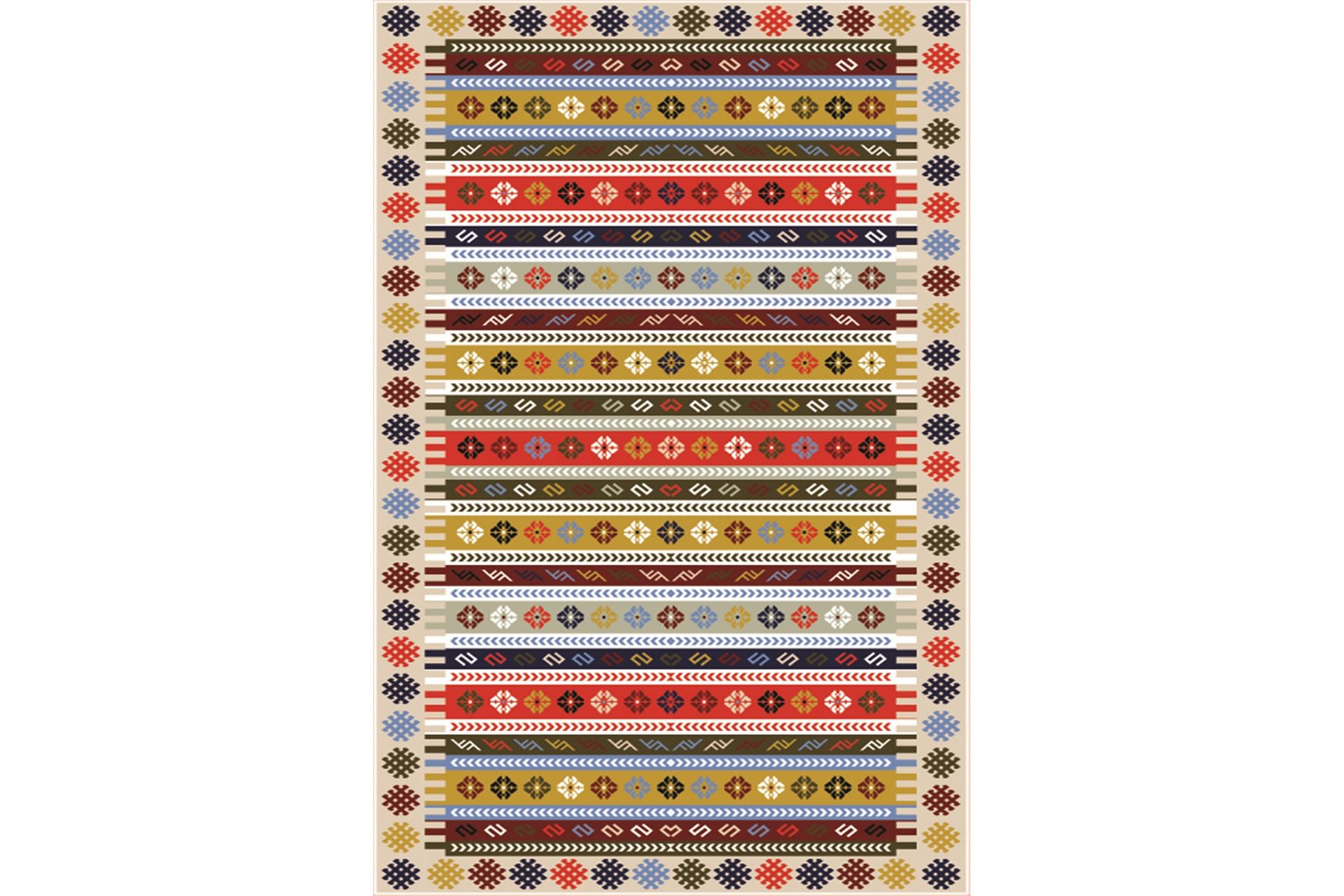 Homefesto Tæppe 100x300 cm - Multifarvet/Fløjl - Tekstiler - Tæpper - Orientalske tæpper