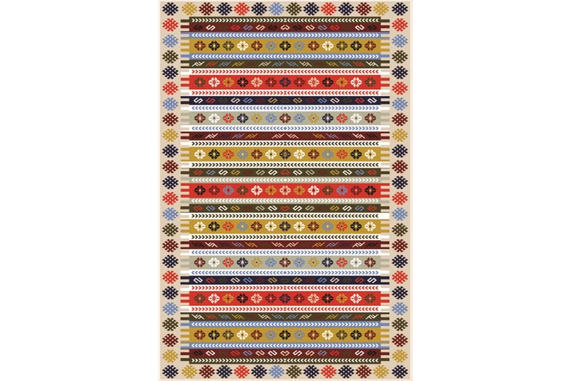 Homefesto Tæppe 100x300 cm - Multifarvet/Fløjl - Tekstiler - Tæpper - Orientalske tæpper