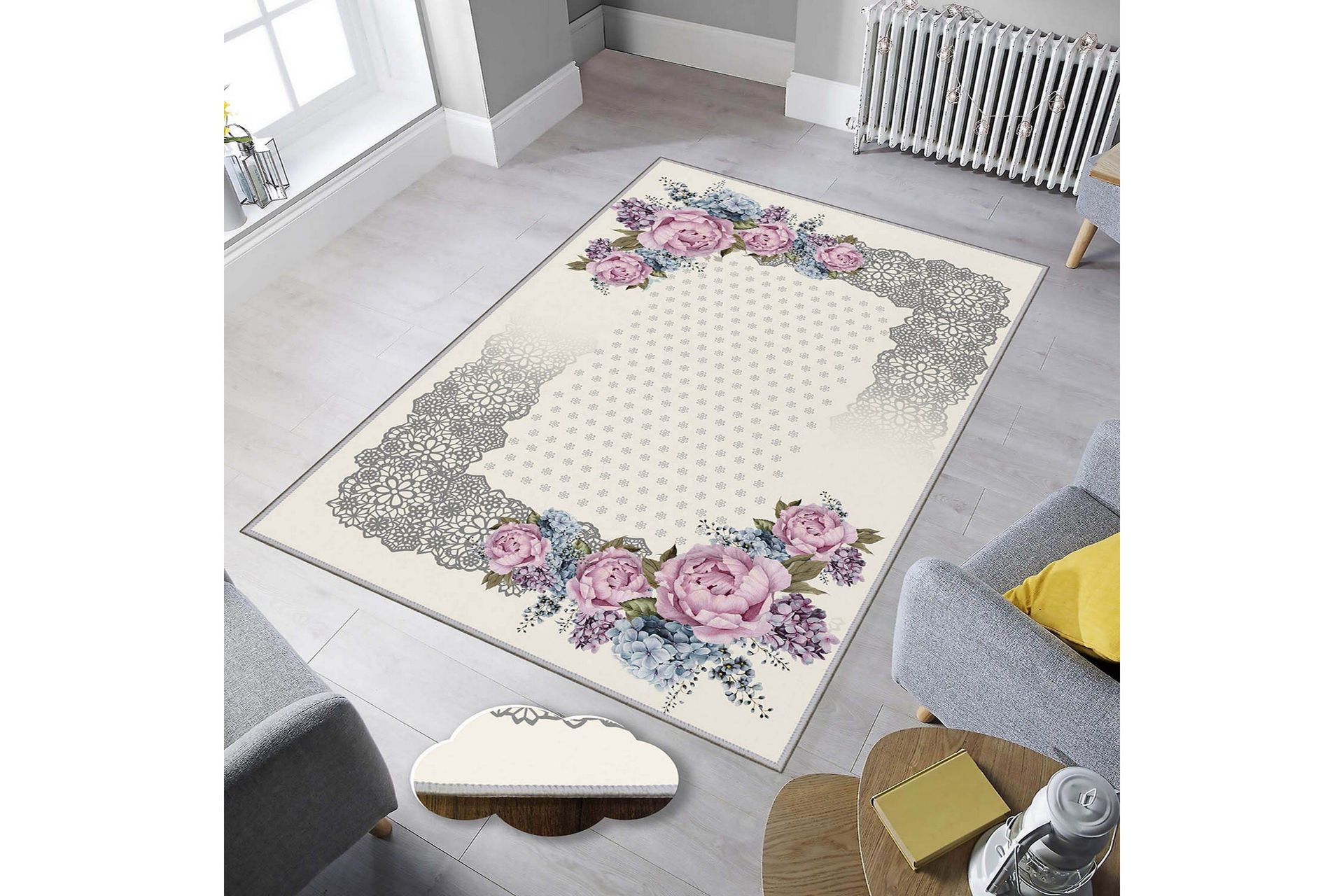 Homefesto Tæppe 120x180 cm - Flerfarvet - Tekstiler - Tæpper - Orientalske tæpper