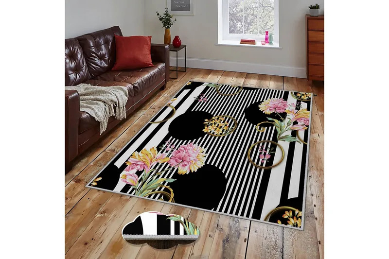 Homefesto Tæppe 140x220 cm - Flerfarvet - Tekstiler - Tæpper - Orientalske tæpper