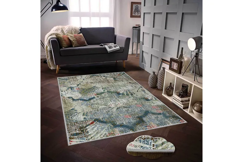 Homefesto Tæppe 140x220 cm - Flerfarvet - Tekstiler - Tæpper - Orientalske tæpper
