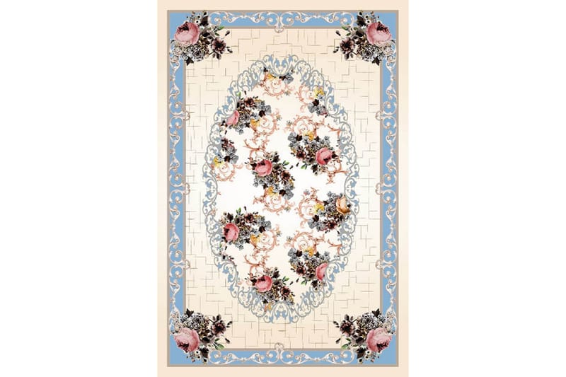 Homefesto Tæppe 160x230 cm - Flerfarvet/Velour - Tekstiler - Tæpper - Orientalske tæpper