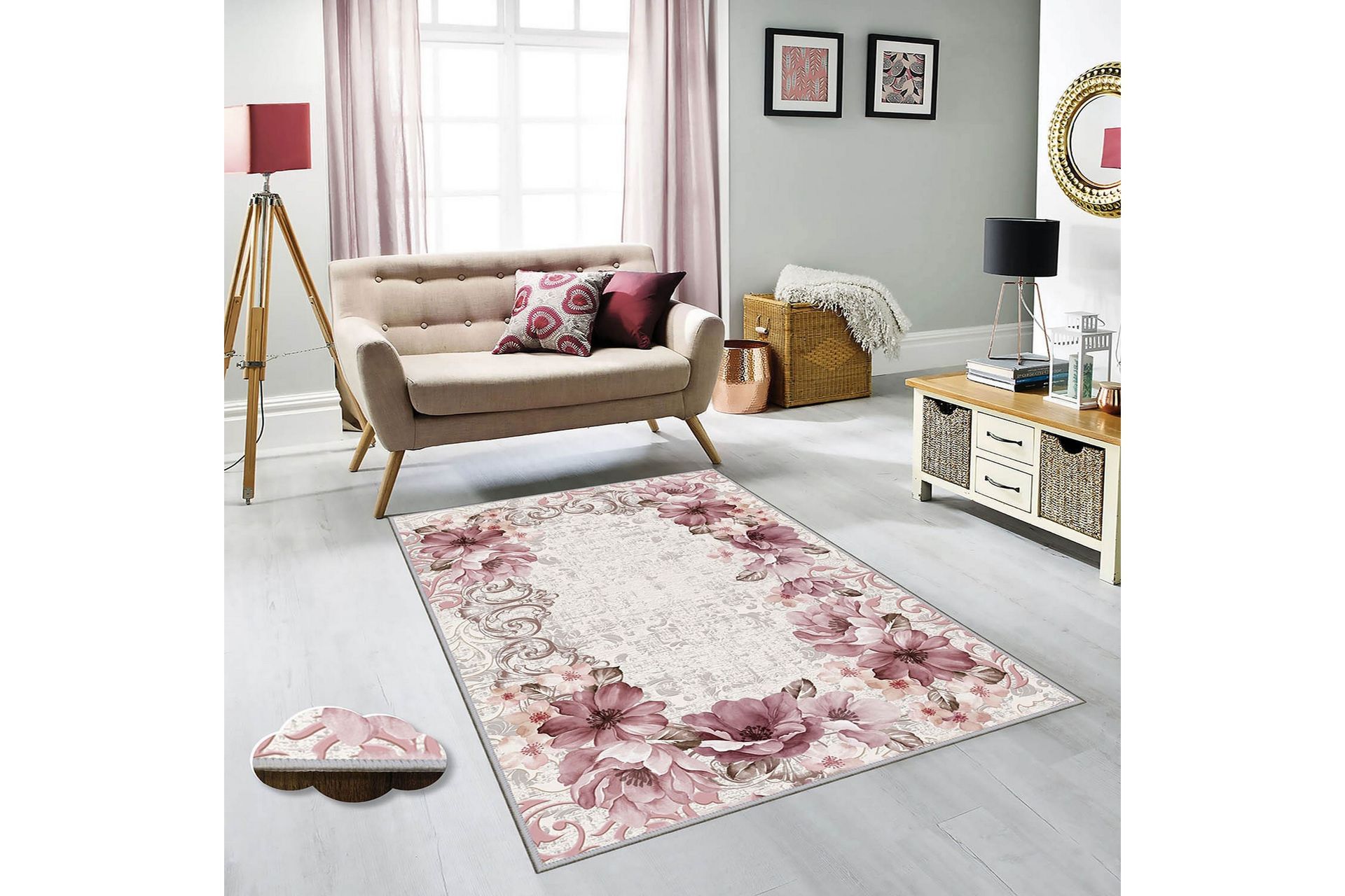 Homefesto Tæppe 80x120 cm - Flerfarvet - Tekstiler - Tæpper - Orientalske tæpper