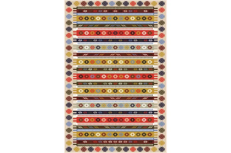 Homefesto Tæppe 80x120 cm - Flerfarvet/Velour - Tekstiler - Tæpper - Orientalske tæpper