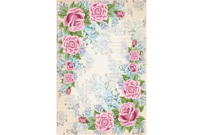 Homefesto Tæppe 80x120 cm - Flerfarvet/Velour - Tekstiler - Tæpper - Orientalske tæpper