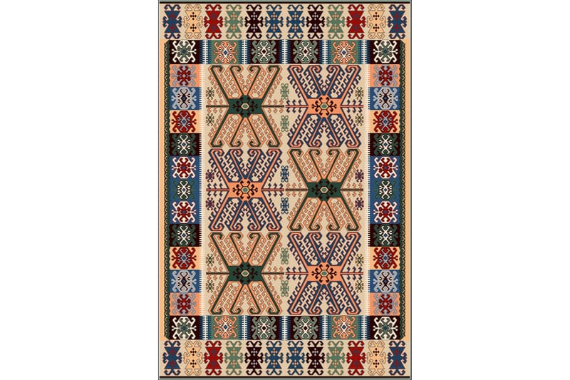 Homefesto Tæppe 80x120 cm - Multifarvet/Fløjl - Tekstiler - Tæpper - Orientalske tæpper