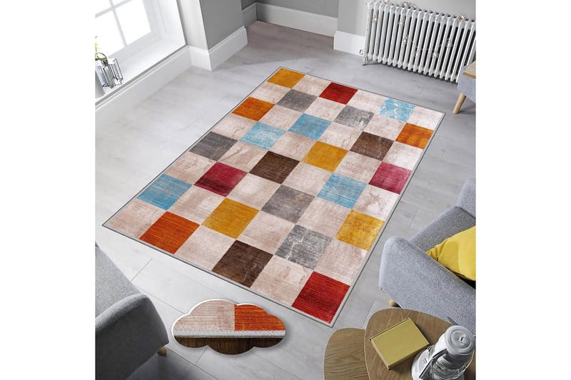 Homefesto Tæppe 80x150 cm - Flerfarvet - Tekstiler - Tæpper - Orientalske tæpper