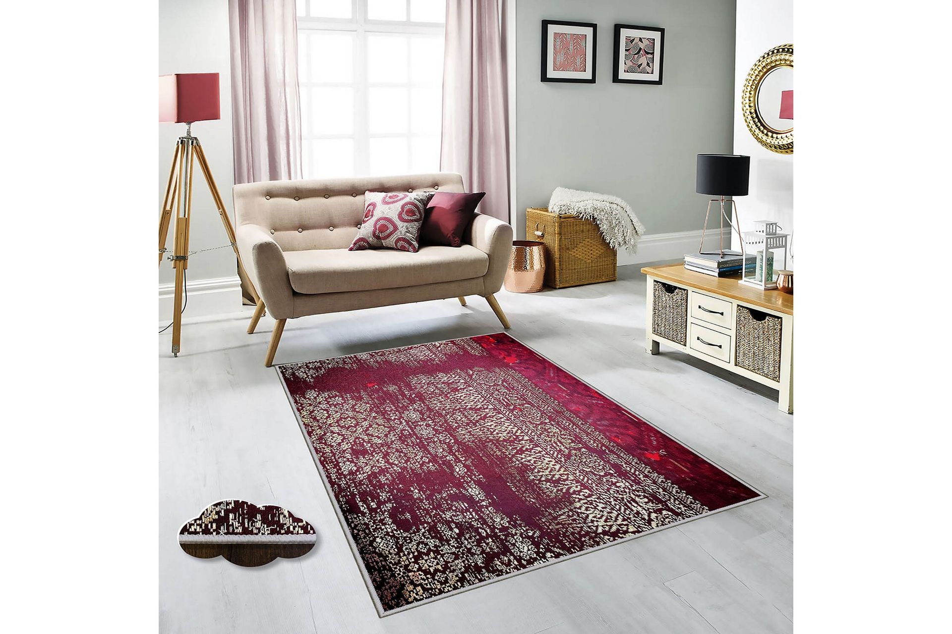 Homefesto Tæppe 80x150 cm - Multifarvet - Tekstiler - Tæpper - Orientalske tæpper