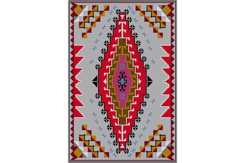 Homefesto Tæppe 80x300 cm - Flerfarvet/Velour - Tekstiler - Tæpper - Orientalske tæpper