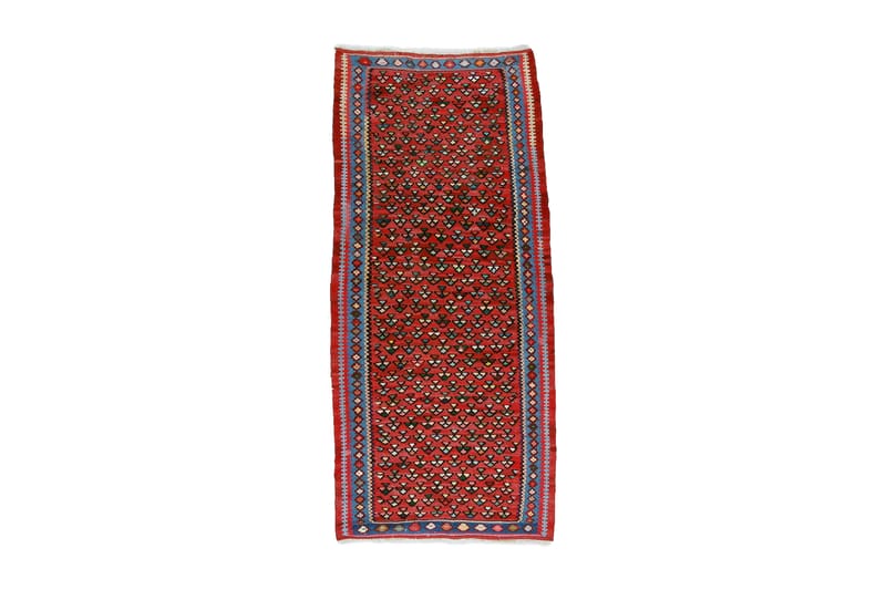 Håndknyttet Persisk tæppe 100x226 cm Kelim - Rød / blå - Tekstiler - Tæpper - Orientalske tæpper - Kelimtæpper