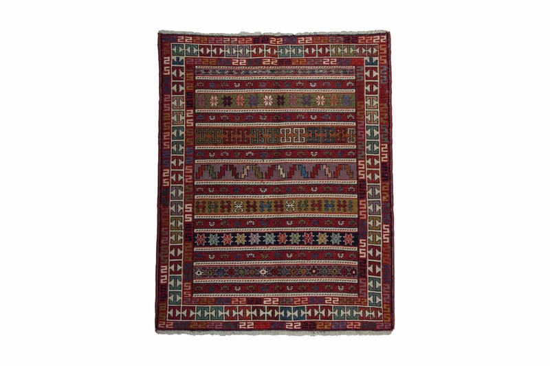 Håndknyttet persisk tæppe Varni 110x142 cm Kelim - Flerfarvet - Kelimtæpper