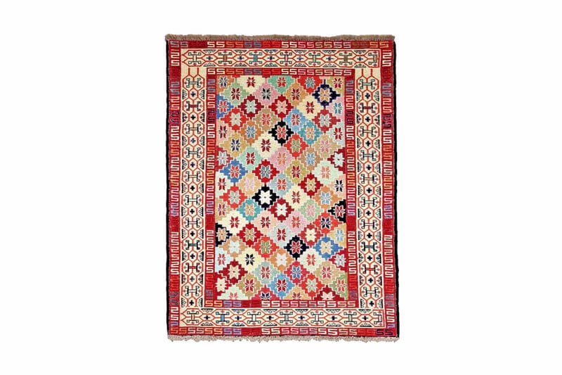 Håndknyttet persisk tæppe Varni 110x142 cm Kelim - Flerfarvet - Tekstiler - Tæpper - Orientalske tæpper - Kelimtæpper