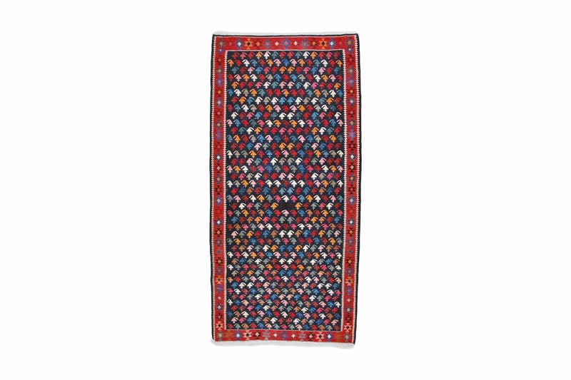 Håndknyttet Persisk tæppe 132x276 cm Kelim - Mørkeblå / rød - Kelimtæpper
