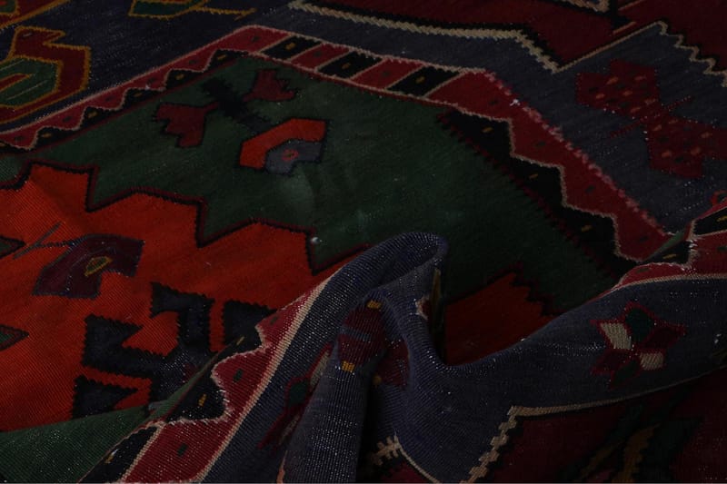 Håndknyttet Persisk tæppe 198x341 cm Kelim - Mørkerød / mørkeblå - Kelimtæpper