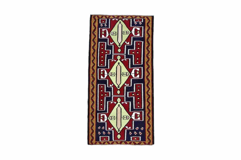 Håndknyttet persisk tæppe Varni 100x200 cm Kelim - Rød / brun - Kelimtæpper