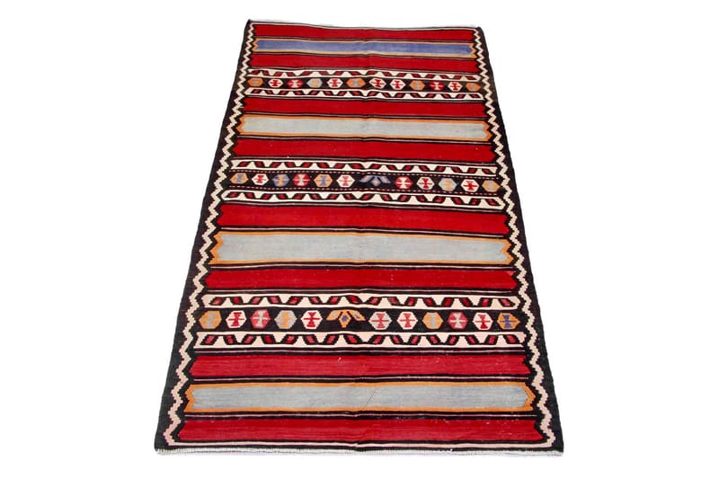 Håndknyttet Persisk tæppe 146x305 cm Kelim - Rød / sort - Kelimtæpper