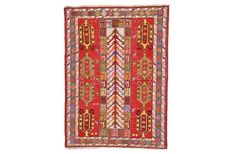 Håndknyttet persisk tæppe Varni 108x150 cm Kelim - Rød / mørkeblå - Kelimtæpper