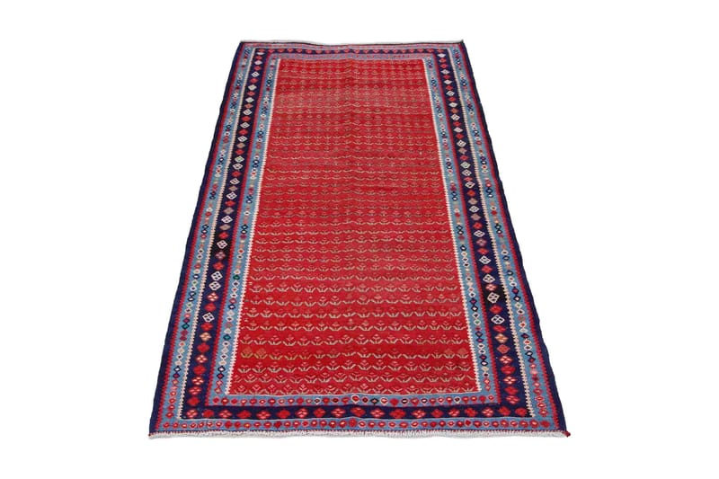 Håndknyttet Persisk tæppe 148x283 cm Kelim - Rød / mørkeblå - Kelimtæpper