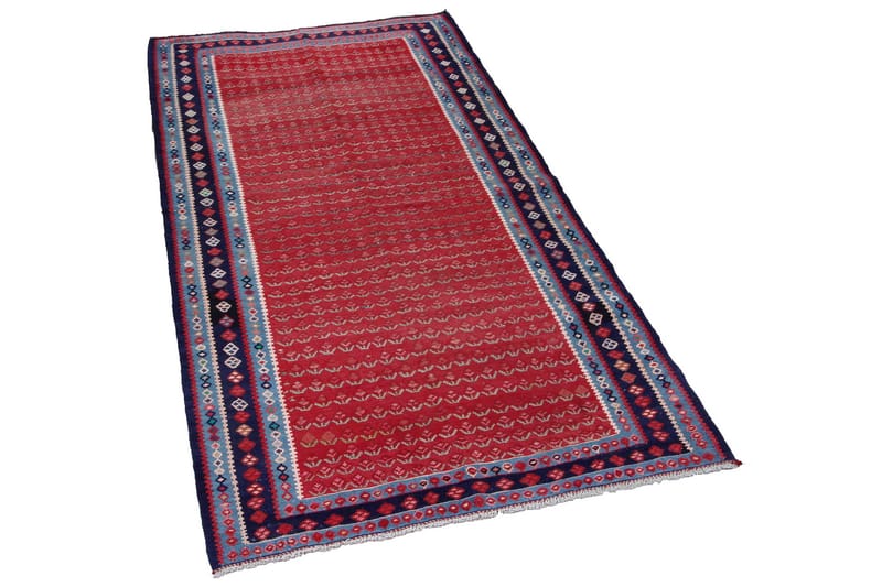 Håndknyttet Persisk tæppe 148x283 cm Kelim - Rød / mørkeblå - Kelimtæpper