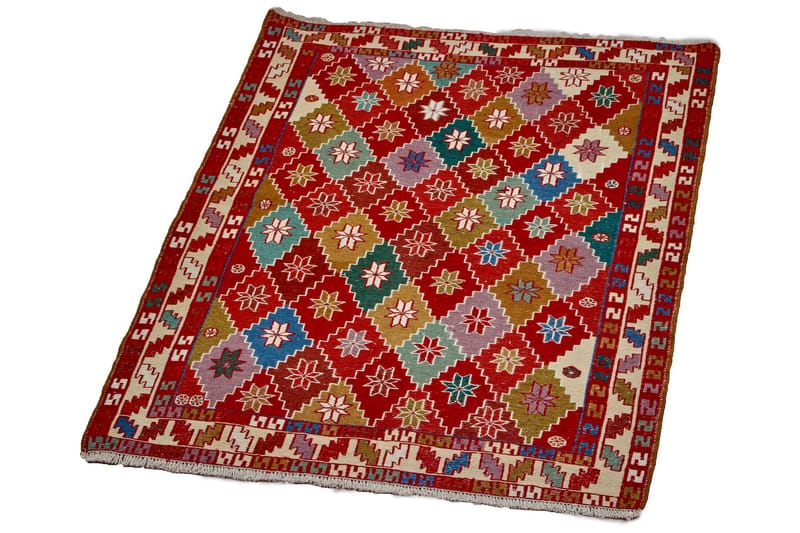 Håndknyttet persisk tæppe Varni 107x141 cm Kelim - Flerfarvet - Kelimtæpper