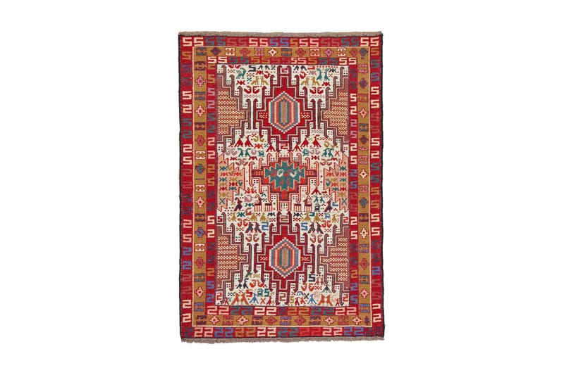 Håndknyttet persisk tæppe Varni 97x147 cm Kelim - Flerfarvet - Kelimtæpper