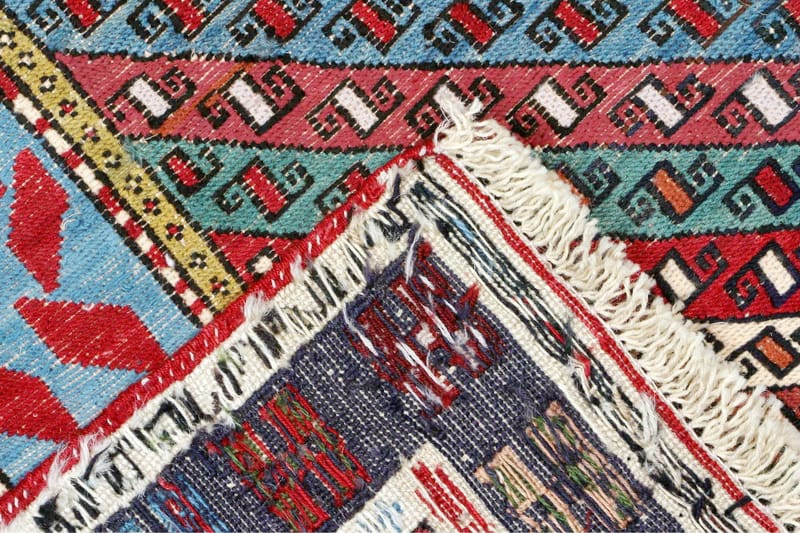 Håndknyttet persisk tæppe Varni 105x155 cm Kelim - Rød / mørkeblå - Kelimtæpper