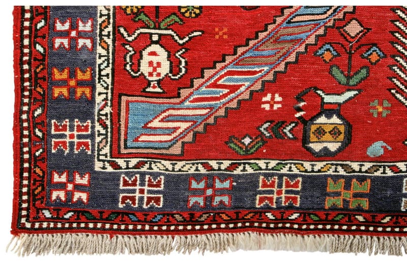 Håndknyttet Persisk tæppe 105x155 cm Kelim - Rød / mørkeblå - Kelimtæpper