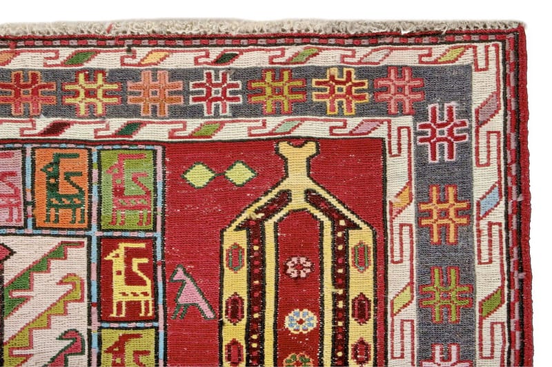 Håndknyttet persisk tæppe Varni 110x150 cm Kelim - Rød / mørkeblå - Kelimtæpper