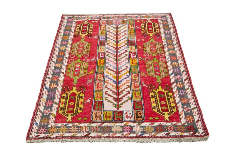 Håndknyttet persisk tæppe Varni 110x150 cm Kelim - Rød / mørkeblå - Håndvævede tæpper - Gummierede tæpper - Små tæpper - Mønstrede tæpper - Store tæpper - Kelimtæpper
