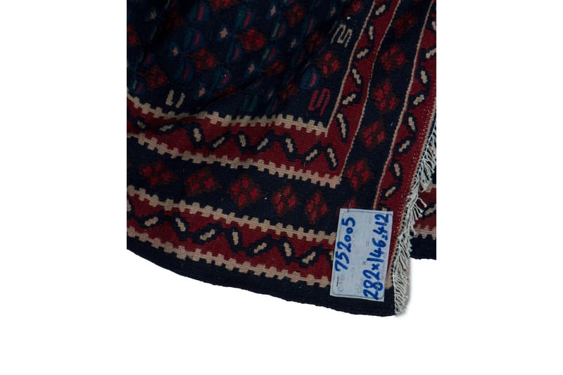 Håndknyttet Persisk tæppe 146x282 cm Kelim - Mørkeblå / rød - Kelimtæpper