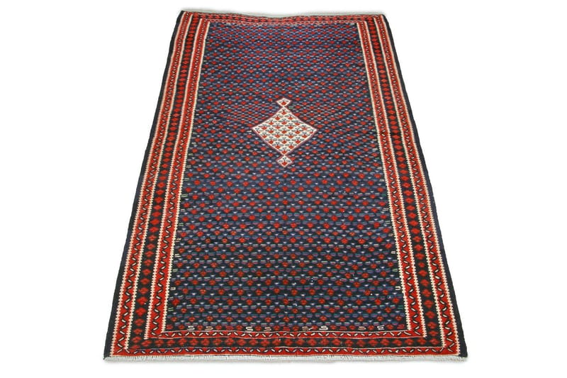 Håndknyttet Persisk tæppe 146x282 cm Kelim - Mørkeblå / rød - Kelimtæpper