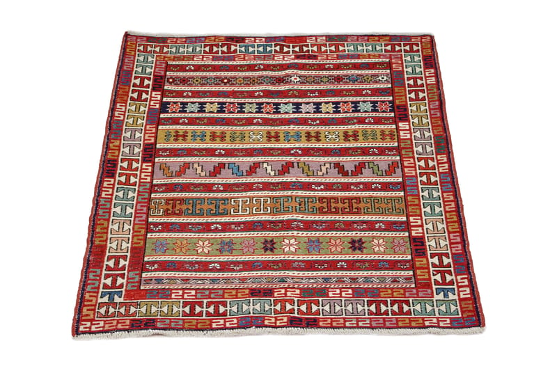 Håndknyttet persisk tæppe Varni 108x142 cm Kelim - Flerfarvet - Kelimtæpper