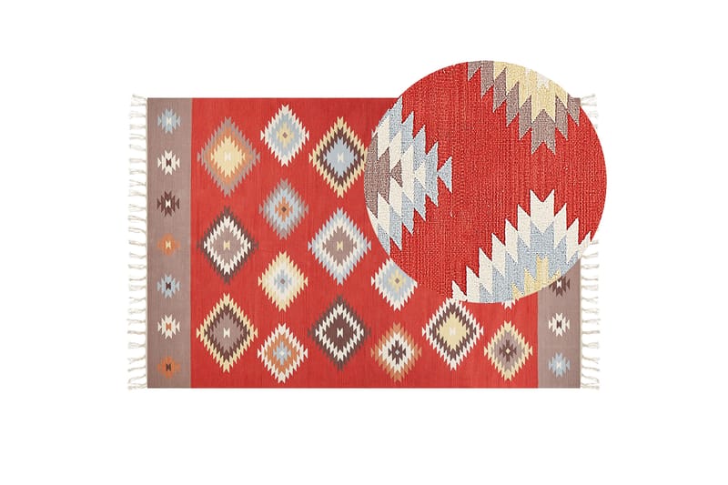 Lorut Kelimtæppe 200x300 cm - Rød - Tekstiler - Tæpper - Orientalske tæpper - Kelimtæpper