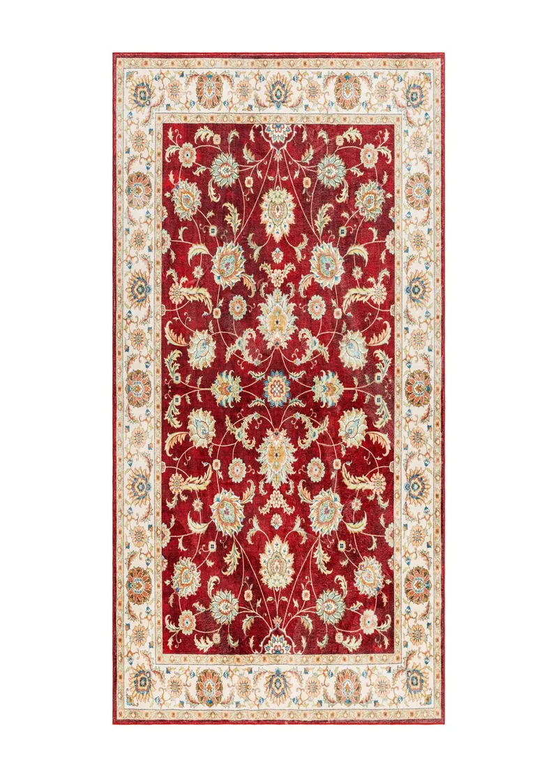 Maskinvævet tæppe KM Home Tarfaya 80x300 cm Rød, Rød