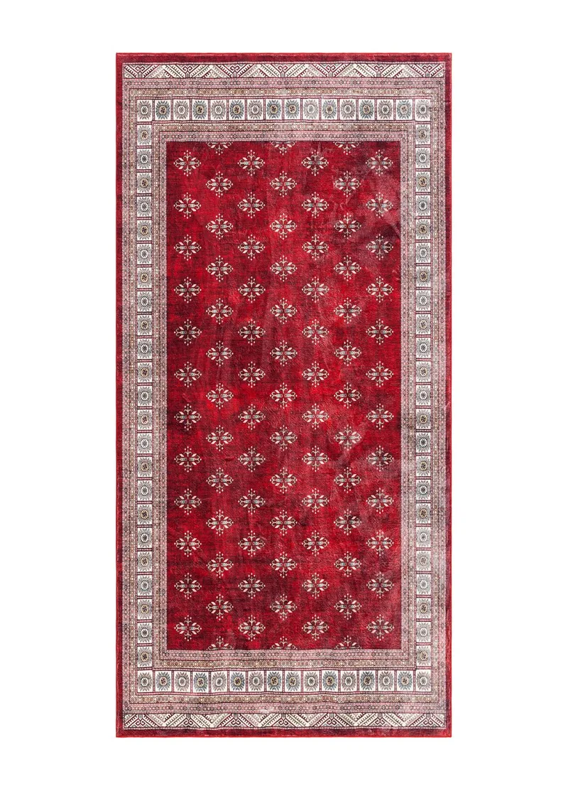 Maskinvævet tæppe KM Home Tarfaya 80x300 cm Rød, Rød