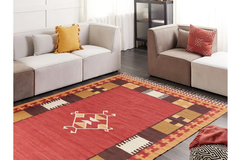 Parakar Kelimtæppe 200x300 cm - Rød - Tekstiler - Tæpper - Orientalske tæpper - Kelimtæpper