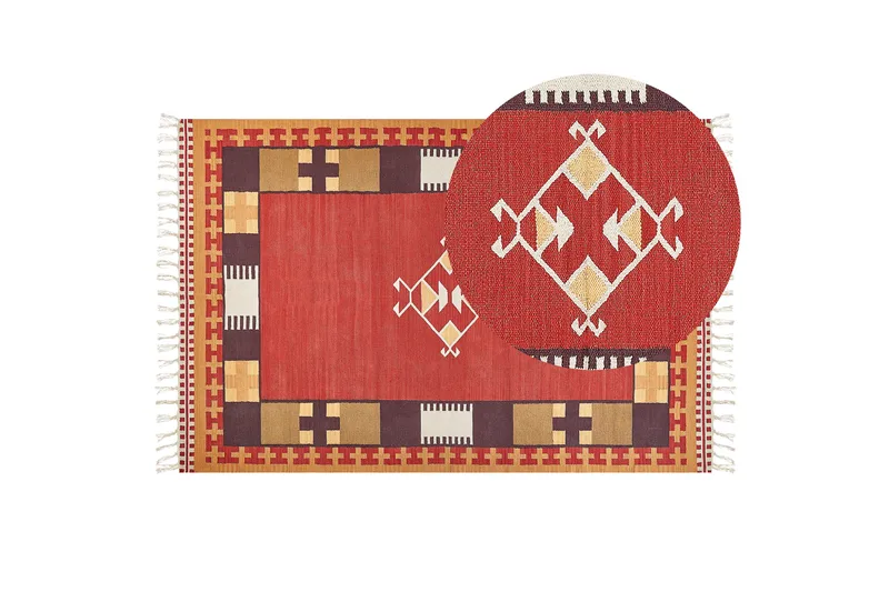 Parakar Kelimtæppe 200x300 cm - Rød - Tekstiler - Tæpper - Orientalske tæpper - Kelimtæpper