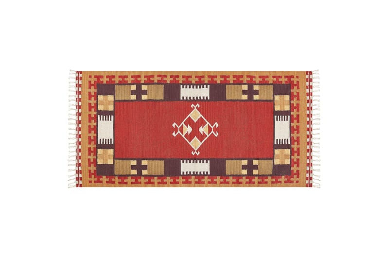 Parakar Kelimtæppe 80x150 cm - Rød - Tekstiler - Tæpper - Orientalske tæpper - Kelimtæpper