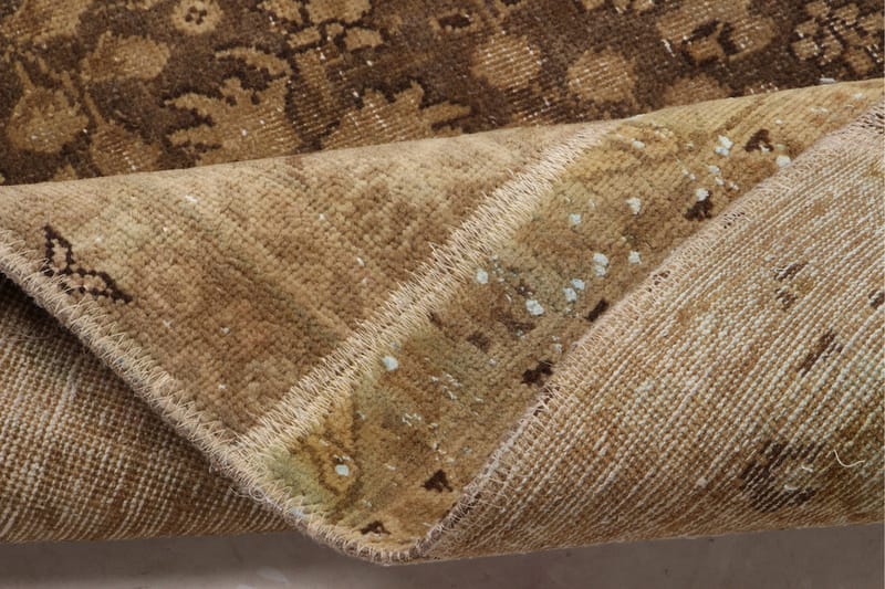 Håndknyttet patchwork tæppe uld / garn flerfarvet 170x218cm - Patchwork tæppe - Håndvævede tæpper