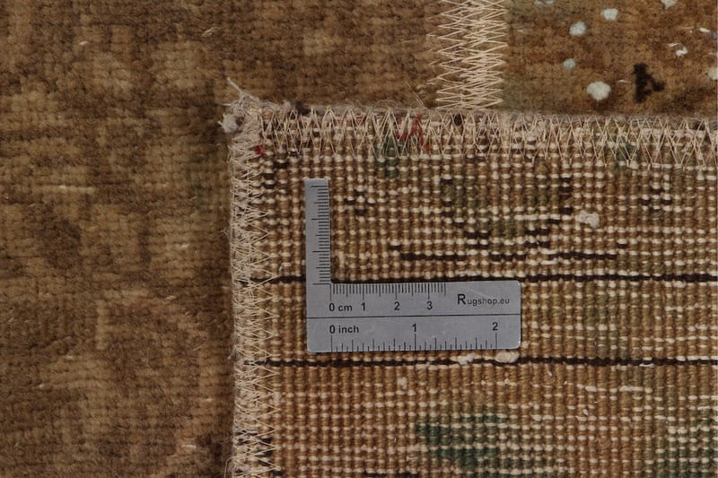 Håndknyttet patchwork tæppe uld / garn flerfarvet 170x218cm - Patchwork tæppe - Håndvævede tæpper