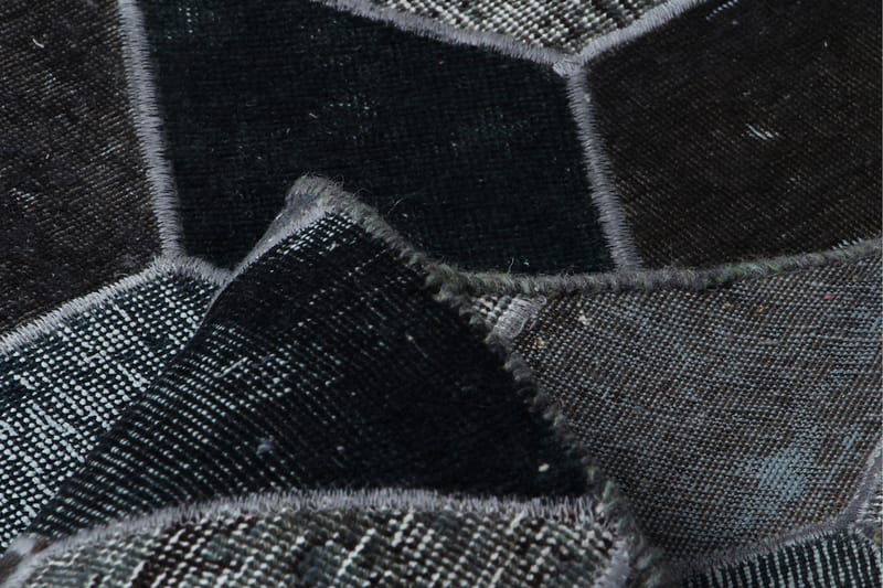 Håndknyttet patchwork tæppe uld / garn flerfarvet 176x247cm - Patchwork tæppe - Håndvævede tæpper
