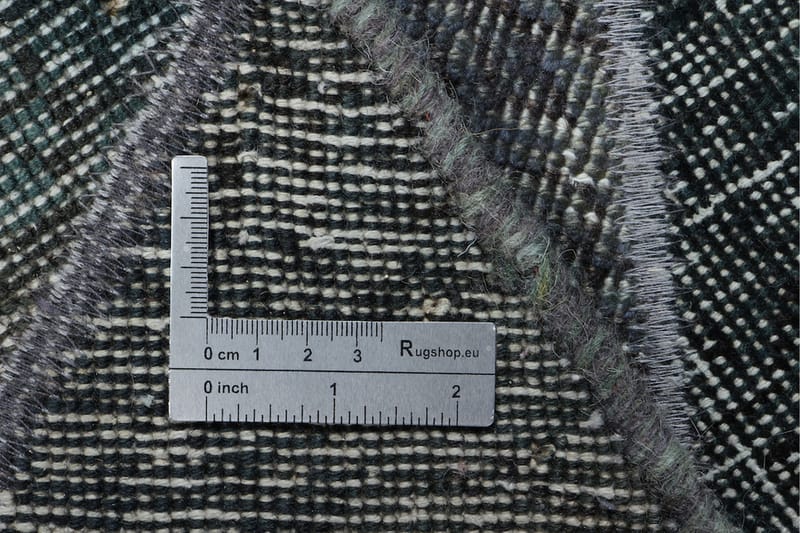 Håndknyttet patchwork tæppe uld / garn flerfarvet 176x247cm - Patchwork tæppe - Håndvævede tæpper
